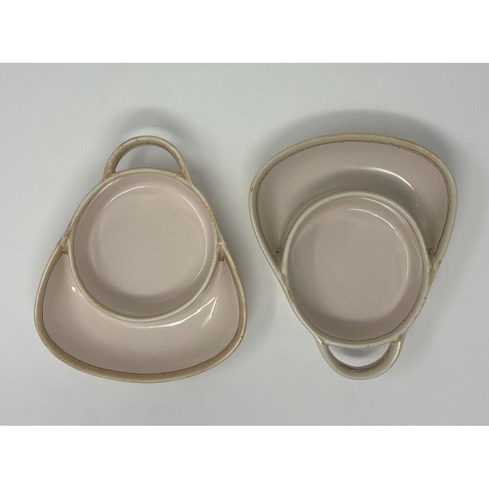 Set Of 2, LTD Commodities Soup/Cracker Bowl Chip/Dip, Pink, Pottery Stoneware